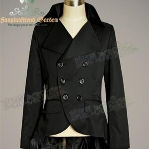 Black Gothic Trench Coat with Lace-Up Boots